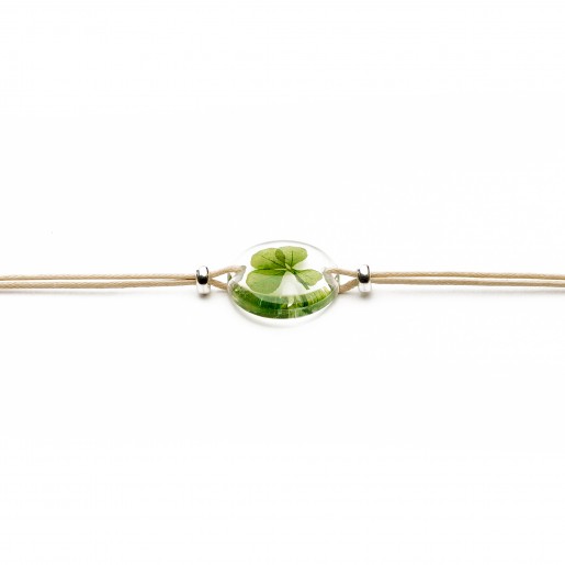 Clover bracelet with 925 sterling silver beads (143.3ARG)